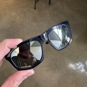 Alexander McQueen Dark Blue Sunglasses with mirror lenses